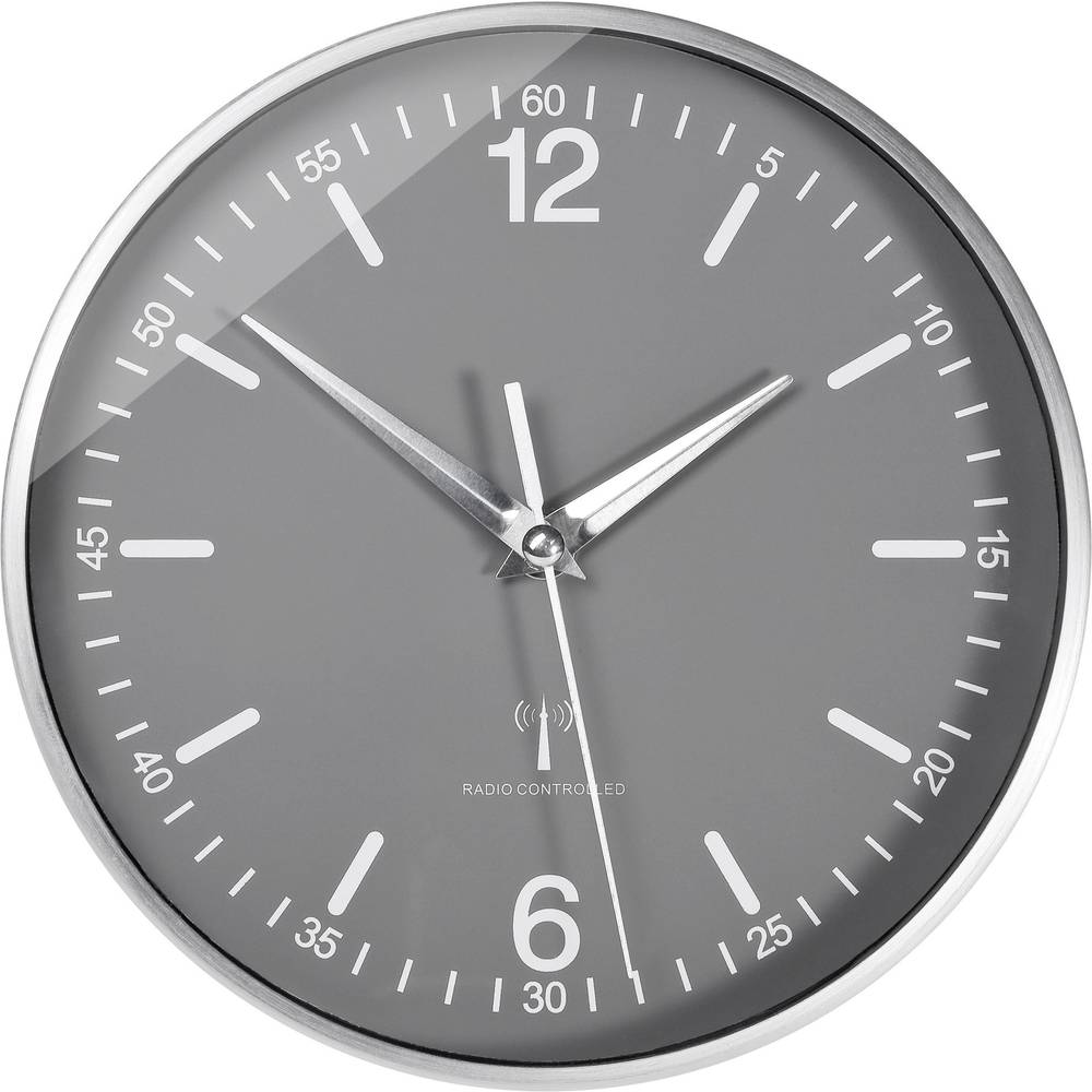 TFA Dostmann 60.3503 DCF nástěnné hodiny 19.5 cm x 5 cm, hliník