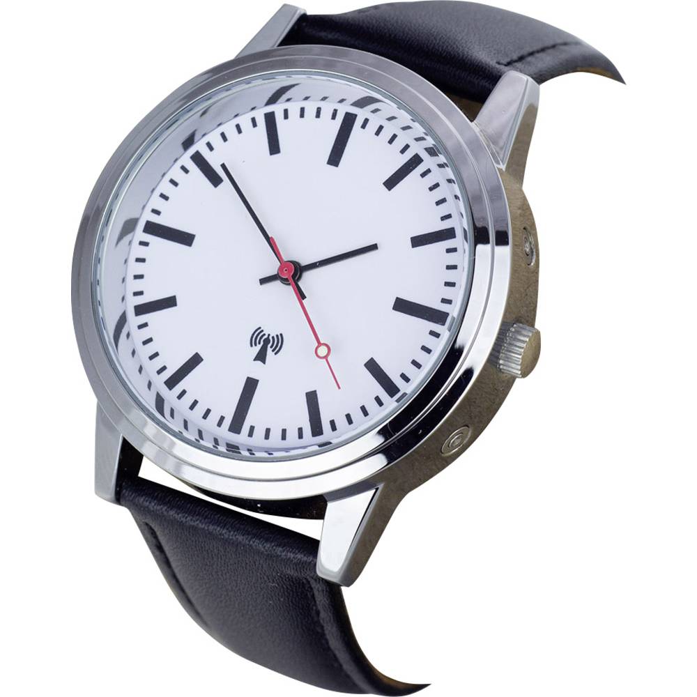 EUROTIME DCF náramkové hodinky 62528 (Ø x v) 40 mm x 11 mm nerezová ocel Materiál pouzdra=kov materiál řemínku=kůže