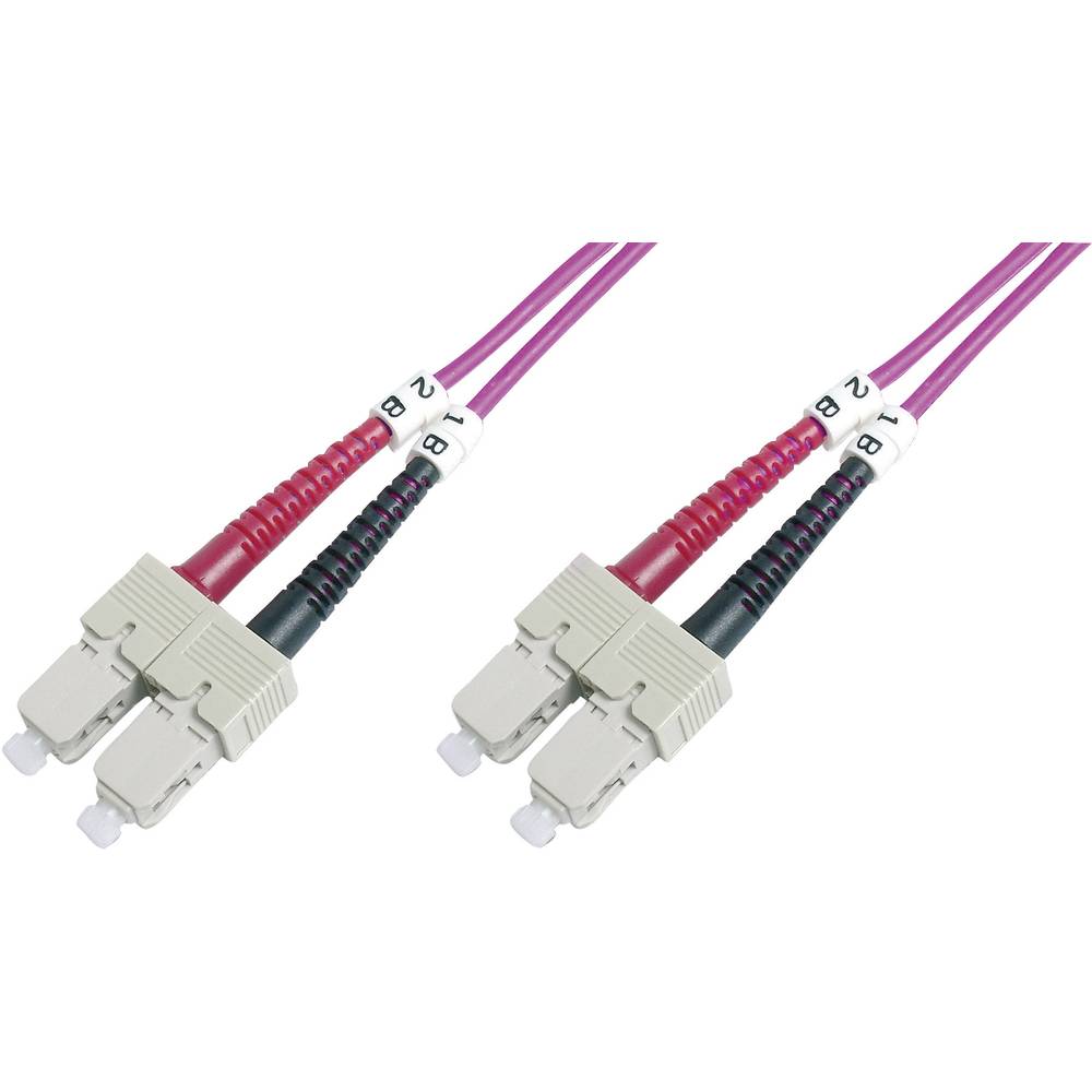 Digitus DK-2522-01-4 optické vlákno optické vlákno kabel [1x zástrčka SC - 1x zástrčka SC] 50/125 µ Multimode OM4 1.00 m