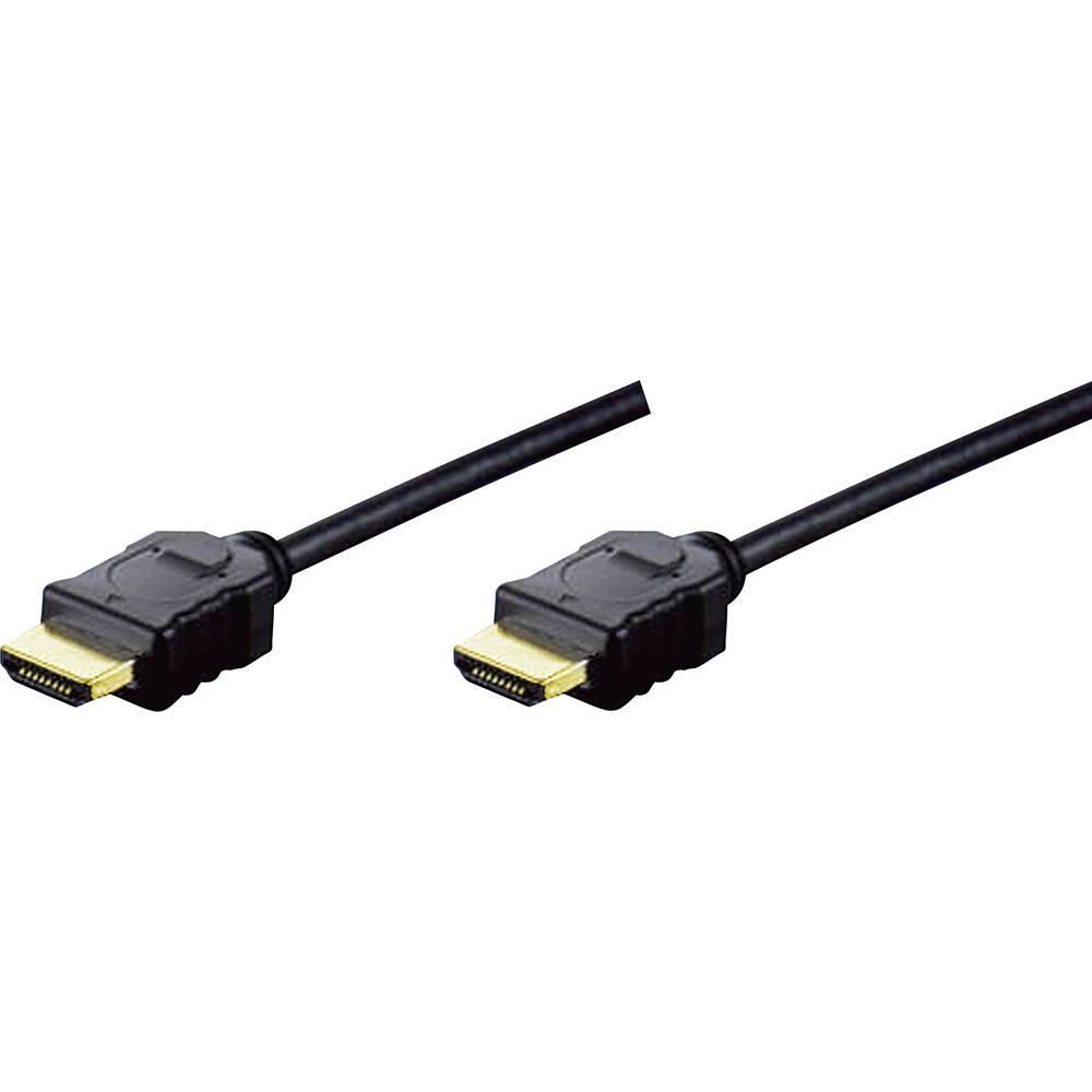 Digitus HDMI kabel Zástrčka HDMI-A, Zástrčka HDMI-A 2.00 m černá AK-330114-020-S 4K UHD, pozlacené kontakty HDMI kabel