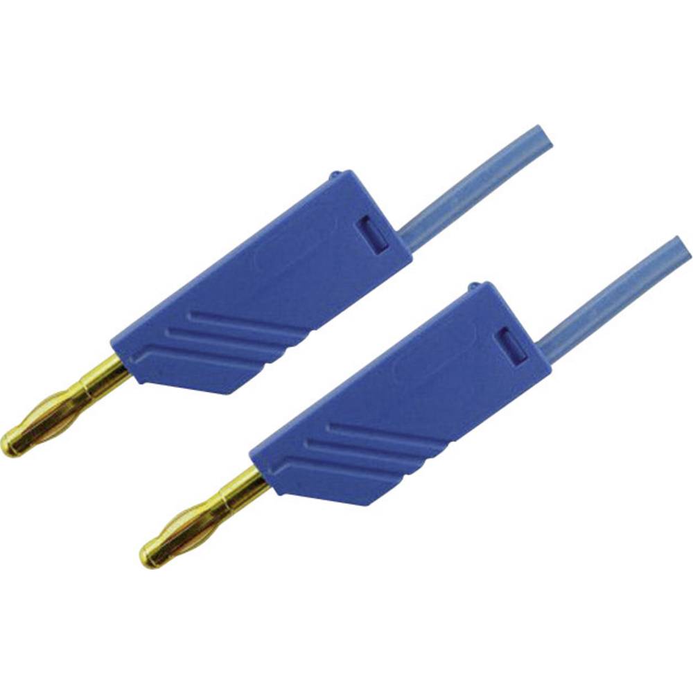 SKS Hirschmann MLN 50/2,5 BL měřicí kabel [lamelová zástrčka 4 mm - lamelová zástrčka 4 mm] 0.50 m, modrá, 1 ks