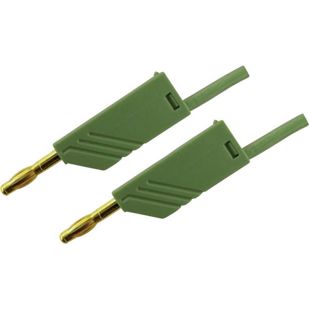 SKS Hirschmann MLN 50/2,5 GN měřicí kabel [lamelová zástrčka 4 mm - lamelová zástrčka 4 mm] 0.50 m, zelená, 1 ks