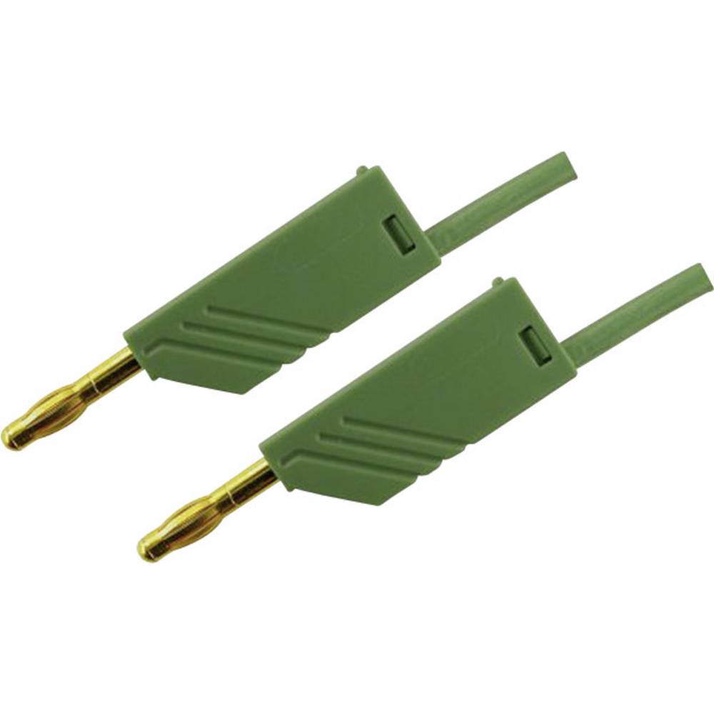 SKS Hirschmann MLN 200/2,5 GN měřicí kabel [lamelová zástrčka 4 mm - lamelová zástrčka 4 mm] 2.00 m, zelená, 1 ks