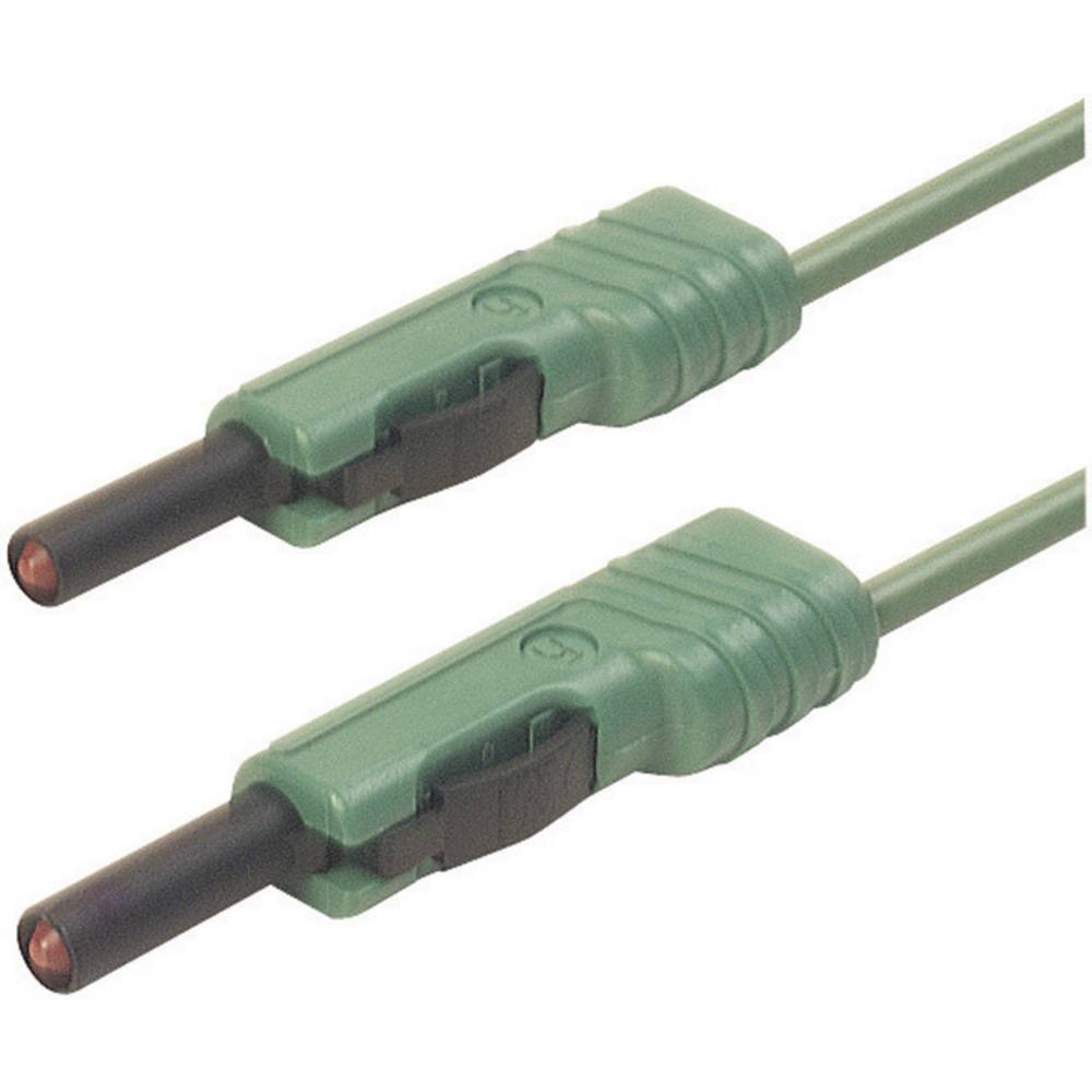 SKS Hirschmann MLB 100/1 V gn měřicí kabel [lamelová zástrčka 4 mm - lamelová zástrčka 4 mm] 1.00 m, zelená, 1 ks