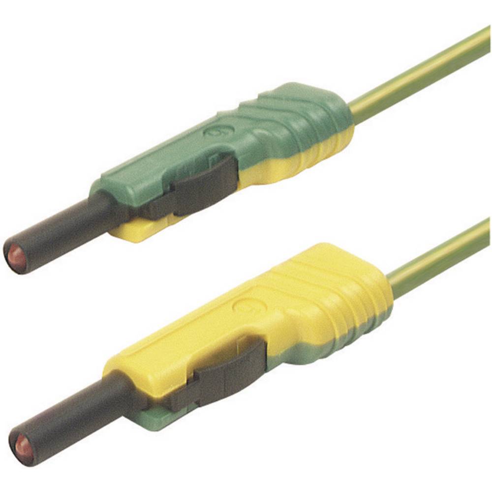 SKS Hirschmann MLB 100/1 V ge/gn měřicí kabel [lamelová zástrčka 4 mm - lamelová zástrčka 4 mm] 1.00 m, žlutá, zelená, 1