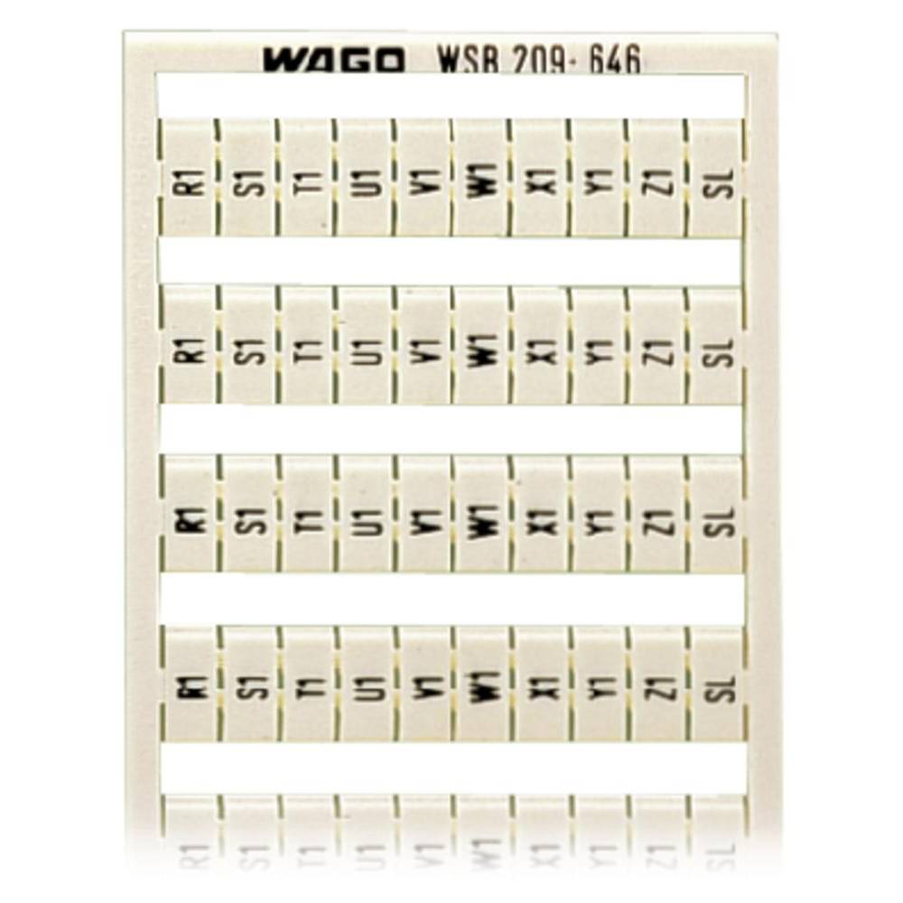 WAGO 209-646 popisné karty Otisk (Kabelový značkovač): R1, S1, T1, U1, V1, W1, X1, SL 5 ks