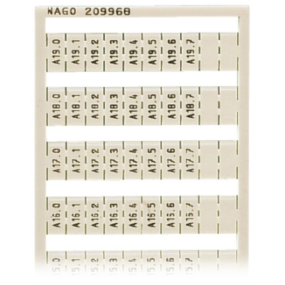 WAGO 209-968 popisné karty Otisk (Kabelový značkovač): A10.0 A10.1 - A19.6, A19.7 5 ks