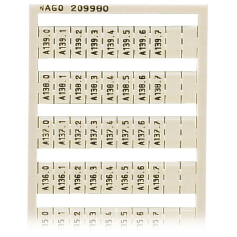 WAGO 209-980 popisné karty Otisk (Kabelový značkovač): A130.0 A130.1 - A139.6, A139.7 5 ks