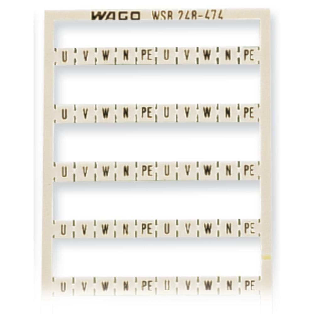 WAGO 248-474 rychlopopisný systém Mini-WSB Otisk (Kabelový značkovač): U, V, W, N, PE 5 ks