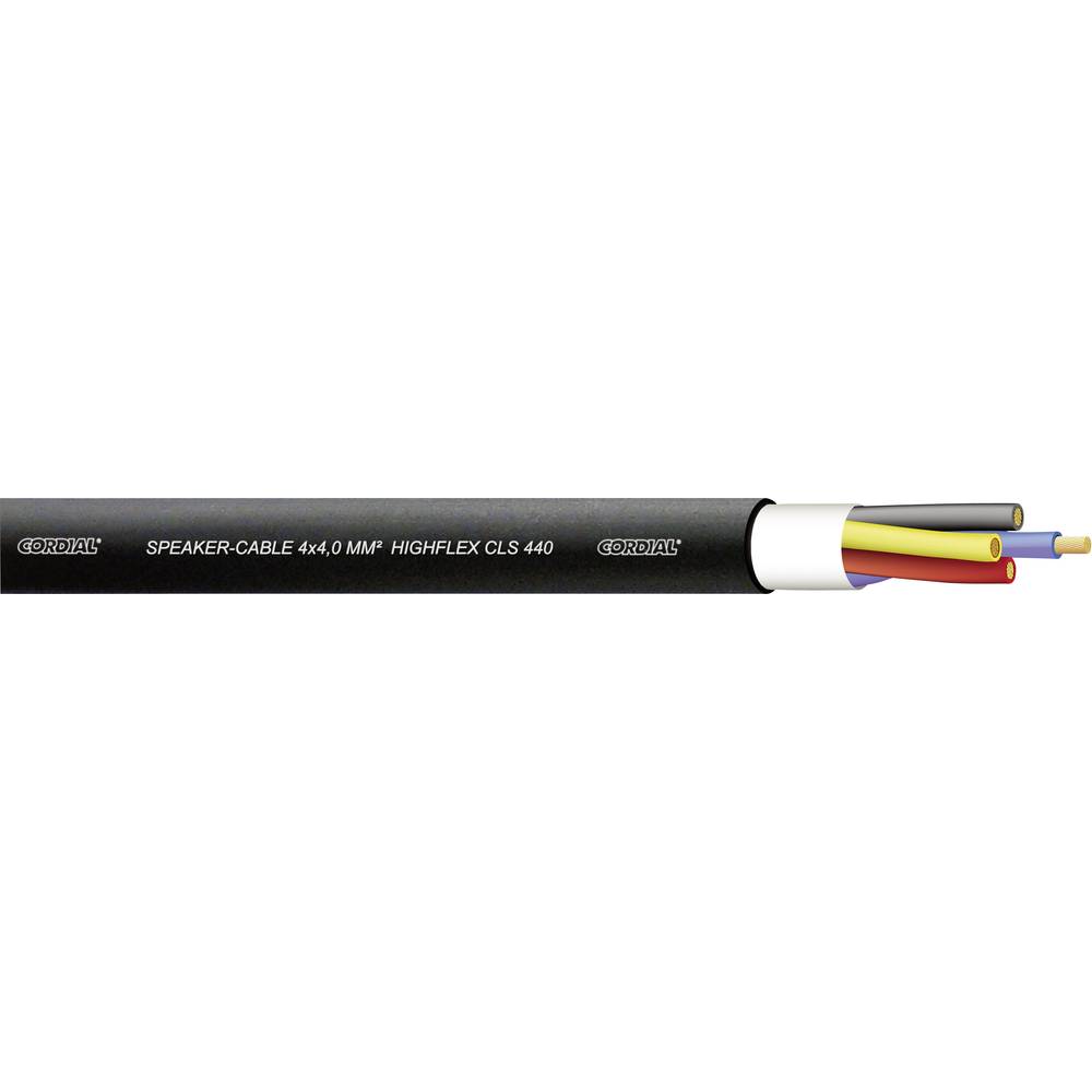 Cordial CLS 425-50 Black 100 reproduktorový kabel 4 x 2.50 mm² černá metrové zboží