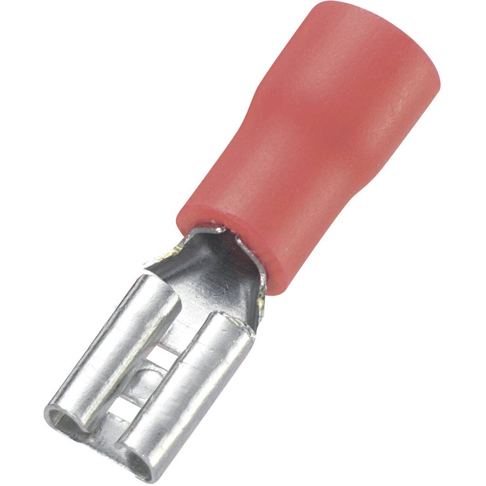 TRU COMPONENTS 1572131 faston zásuvka Šířka zástrčky: 2.8 mm Tloušťka konektoru: 0.8 mm 180 ° částečná izolace červená 1