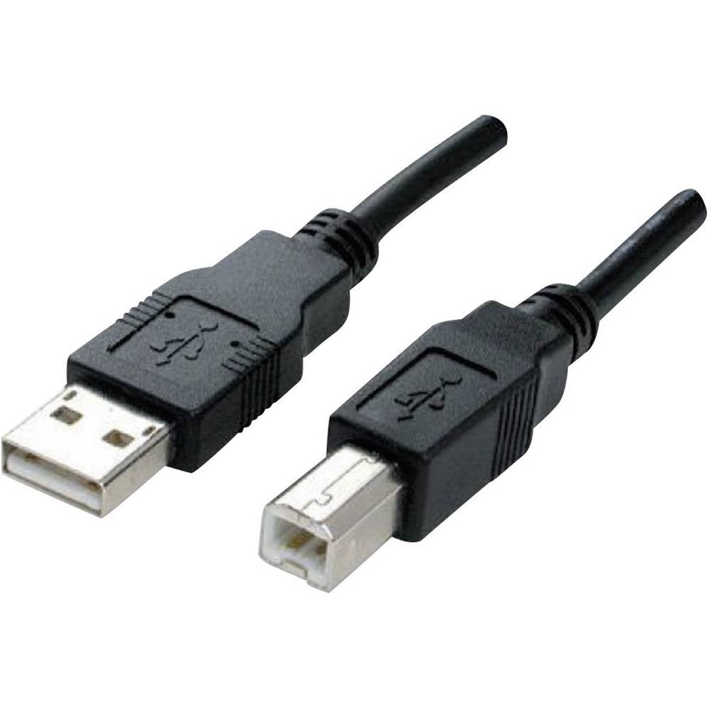 Manhattan USB kabel USB 2.0 USB-A zástrčka, USB-B zástrčka 1.80 m černá pozlacené kontakty, UL certifikace 333368-CG