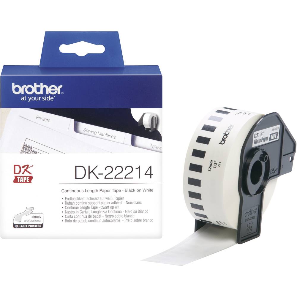 Brother DK-22214 etikety v roli 12 mm x 30.48 m papír bílá 1 ks trvalé DK22214 univerzální etikety