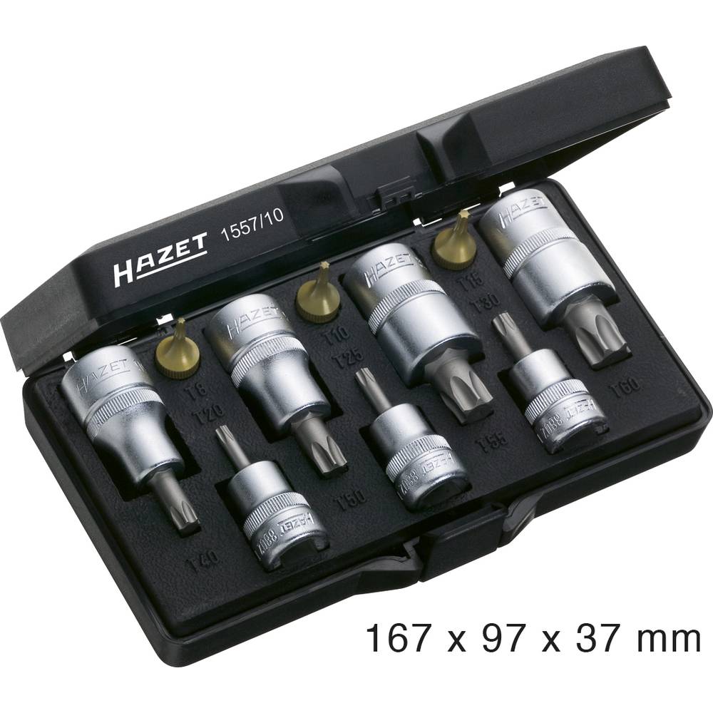 Hazet sada nástrčných klíčů a bitů 1/4 (6,3 mm), 1/2, 3/8 10dílná 1557/10