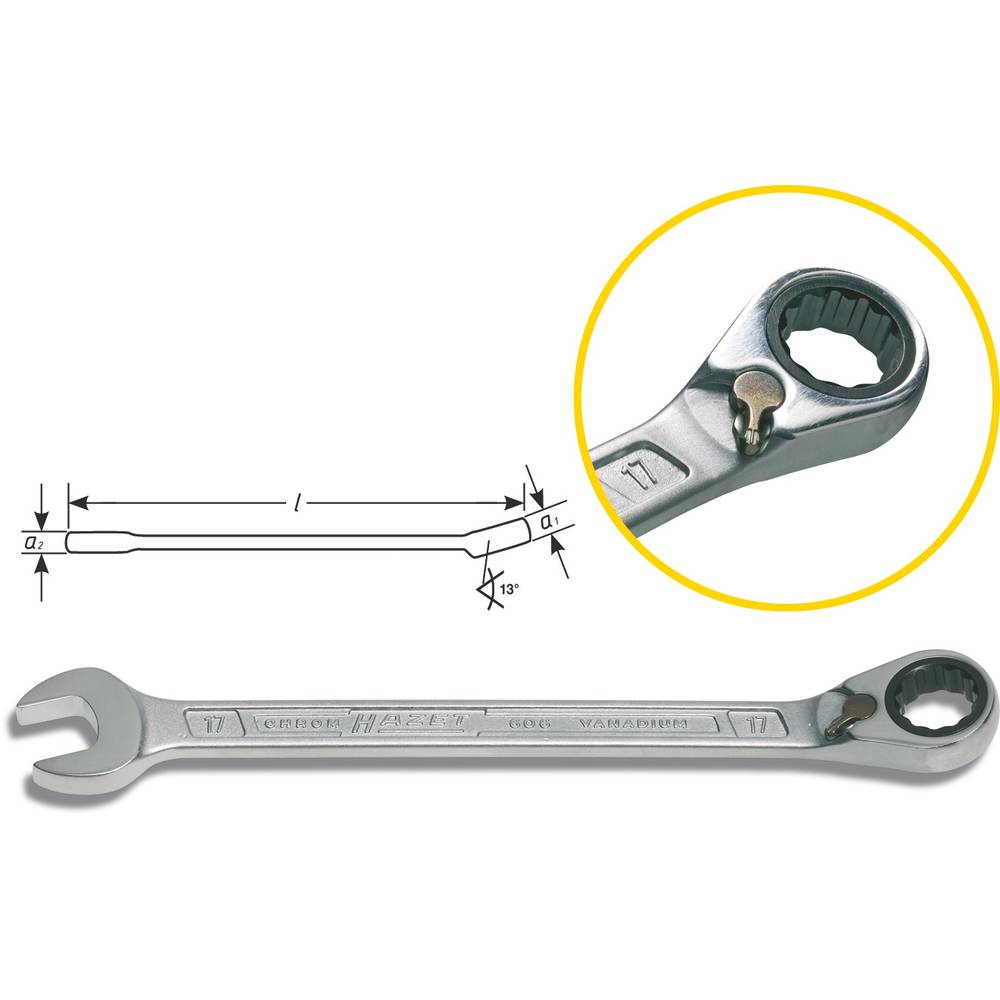 Hazet 606-12 606 ráčnový kulatý klíč 12 mm