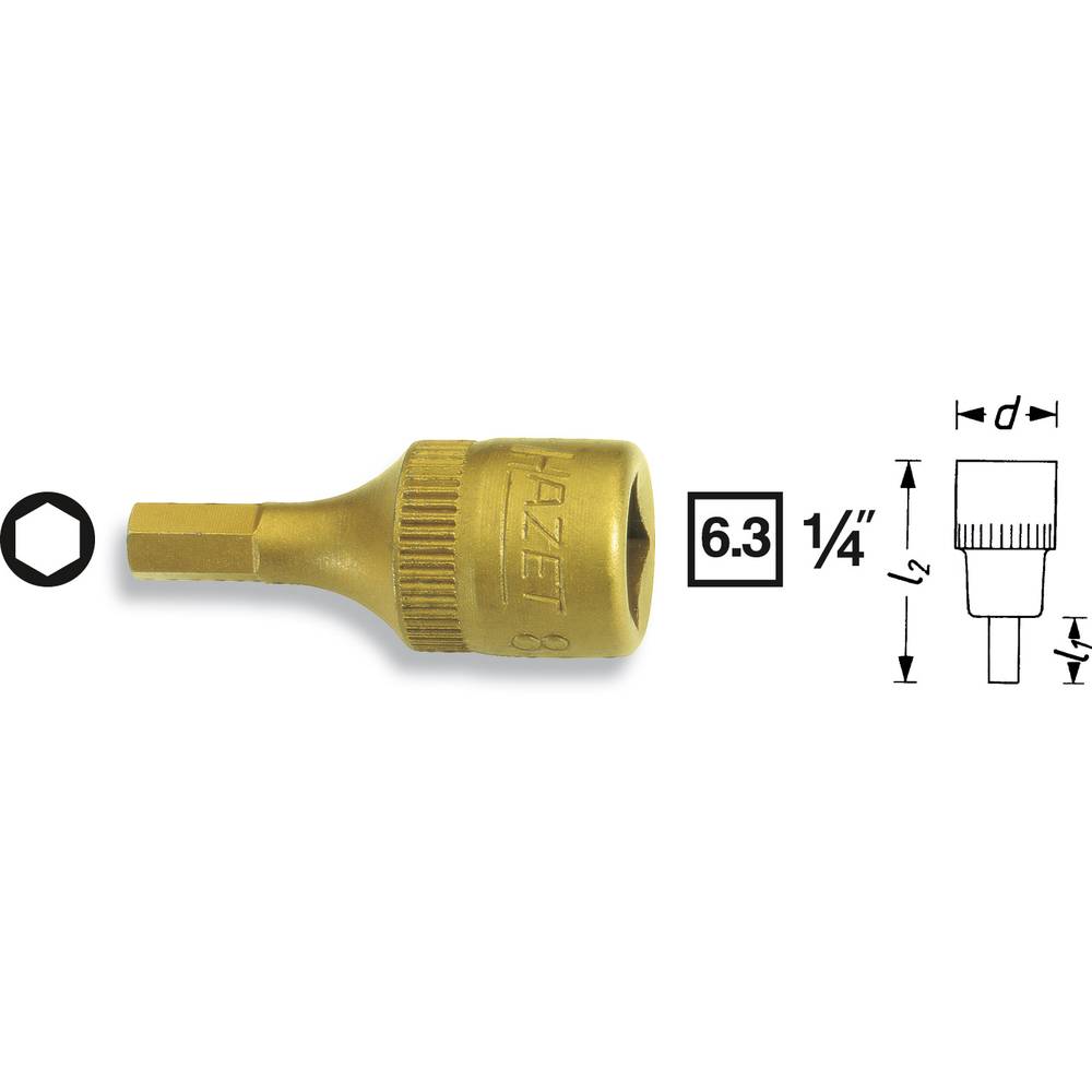 Hazet 8501 8501-3 inbus nástrčný klíč 3 mm 1/4 (6,3 mm)