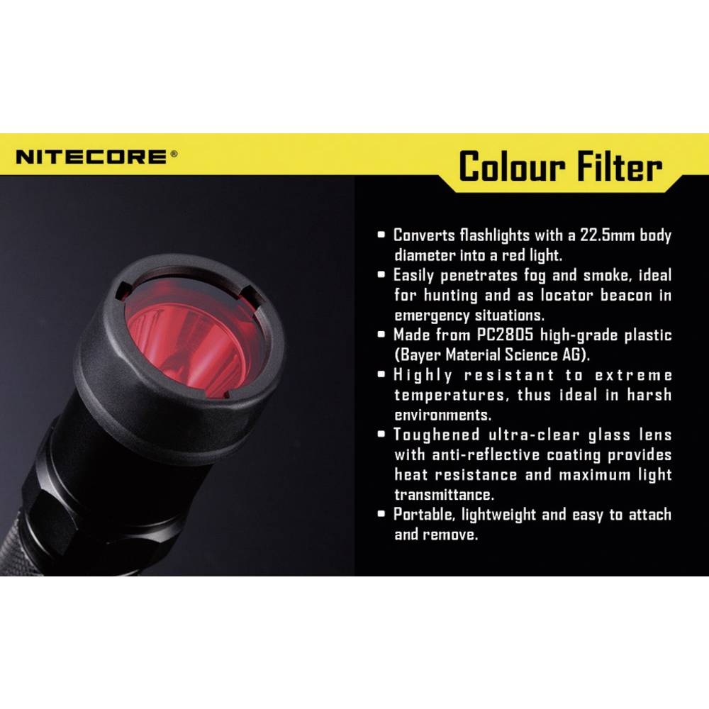 NiteCore NITNFB23 barevný filtr MT1A, MT2A, MT1C a kapesní svítilny o Ø 23 mm modrá