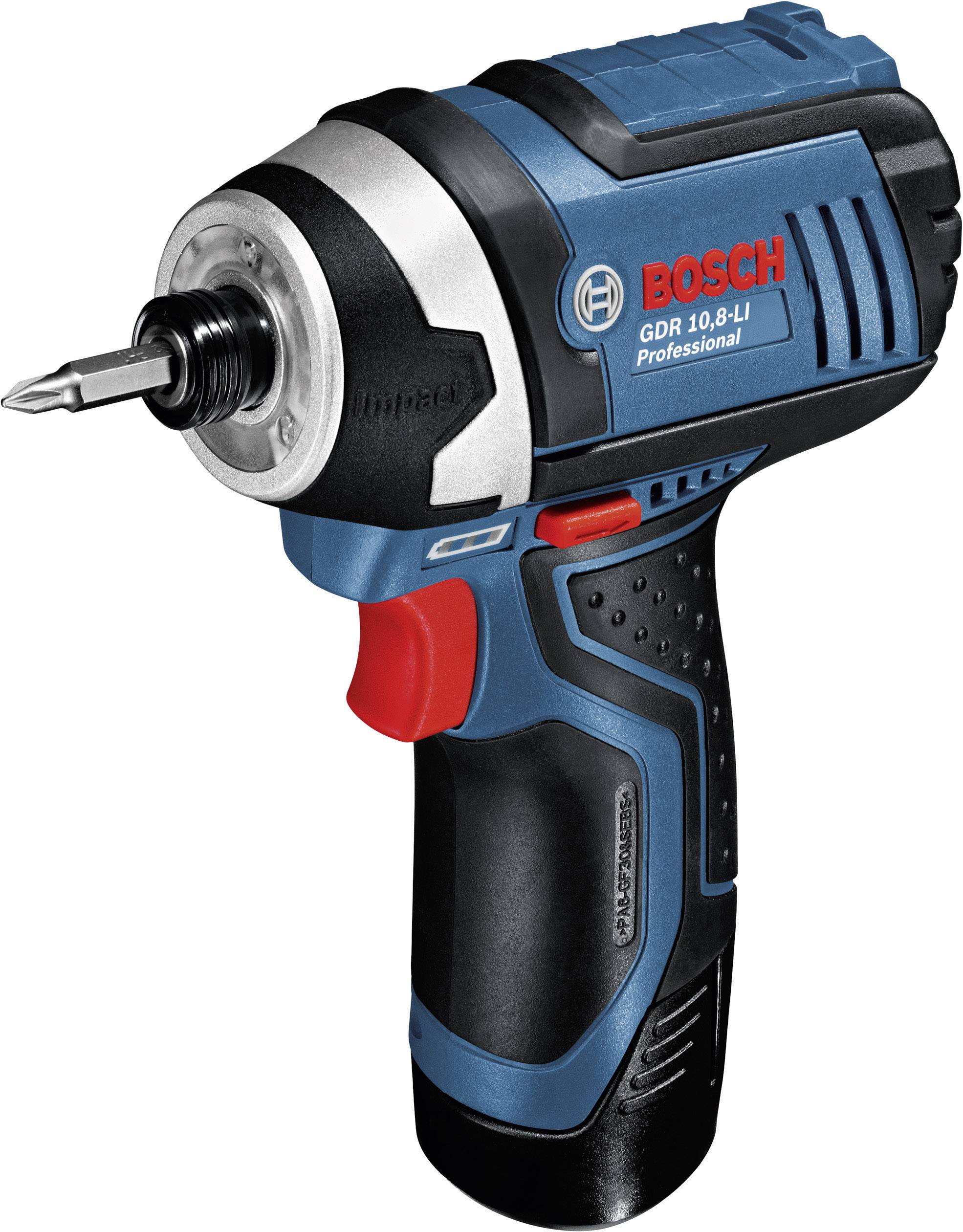 Bosch Professional GDR 10,8-LI , 06019A6977 aku rázový utahovák, 105 Nm, 10.8 V, 2 Ah, Li-Ion, vč. 2x aku, kufřík