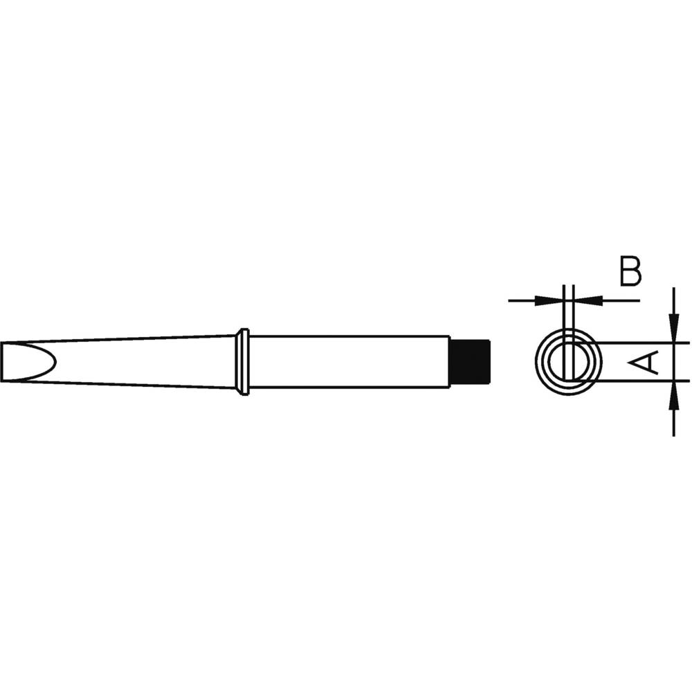 Weller 4CT5A7-1 pájecí hrot dlátový, rovný Velikost hrotů 1.6 mm Délka hrotů 62 mm Obsah 1 ks