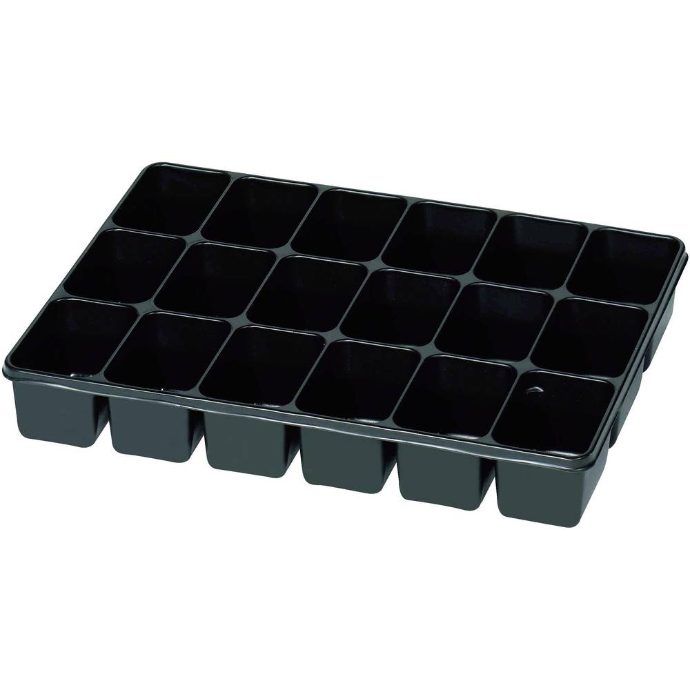 plastová krabička na malé součástky 815355, přihrádek: 18, 335 x 235 x 50 , černá