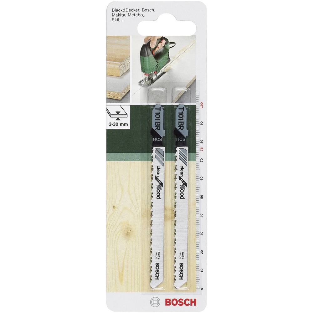 Bosch Accessories 2609256724 List přímočaré pily HCS, T 101 BR Clean for Wood 2 ks