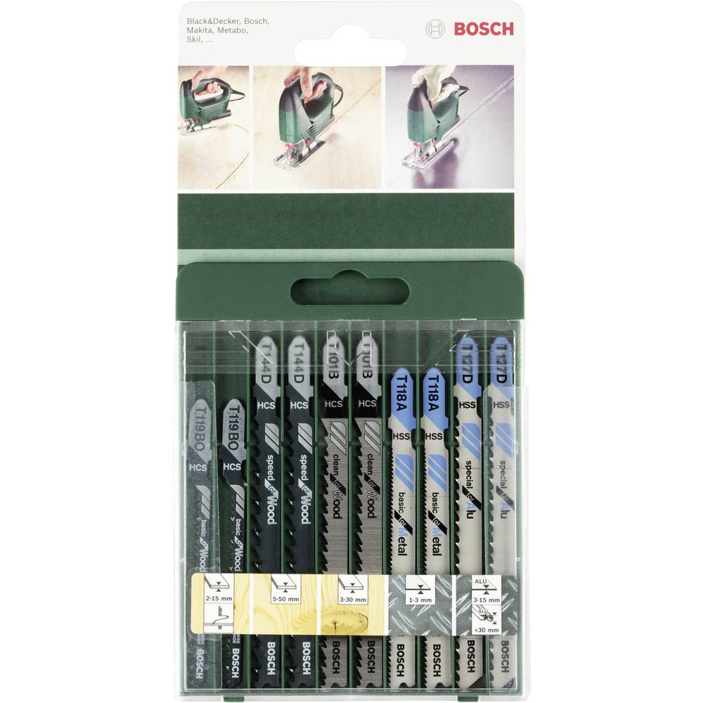 Bosch Accessories 2609256746 10 ks Sada pilových listů do přímočaré pily T-dřík T 101 B (2x), T 144 D (2x), T 119 BO (2x