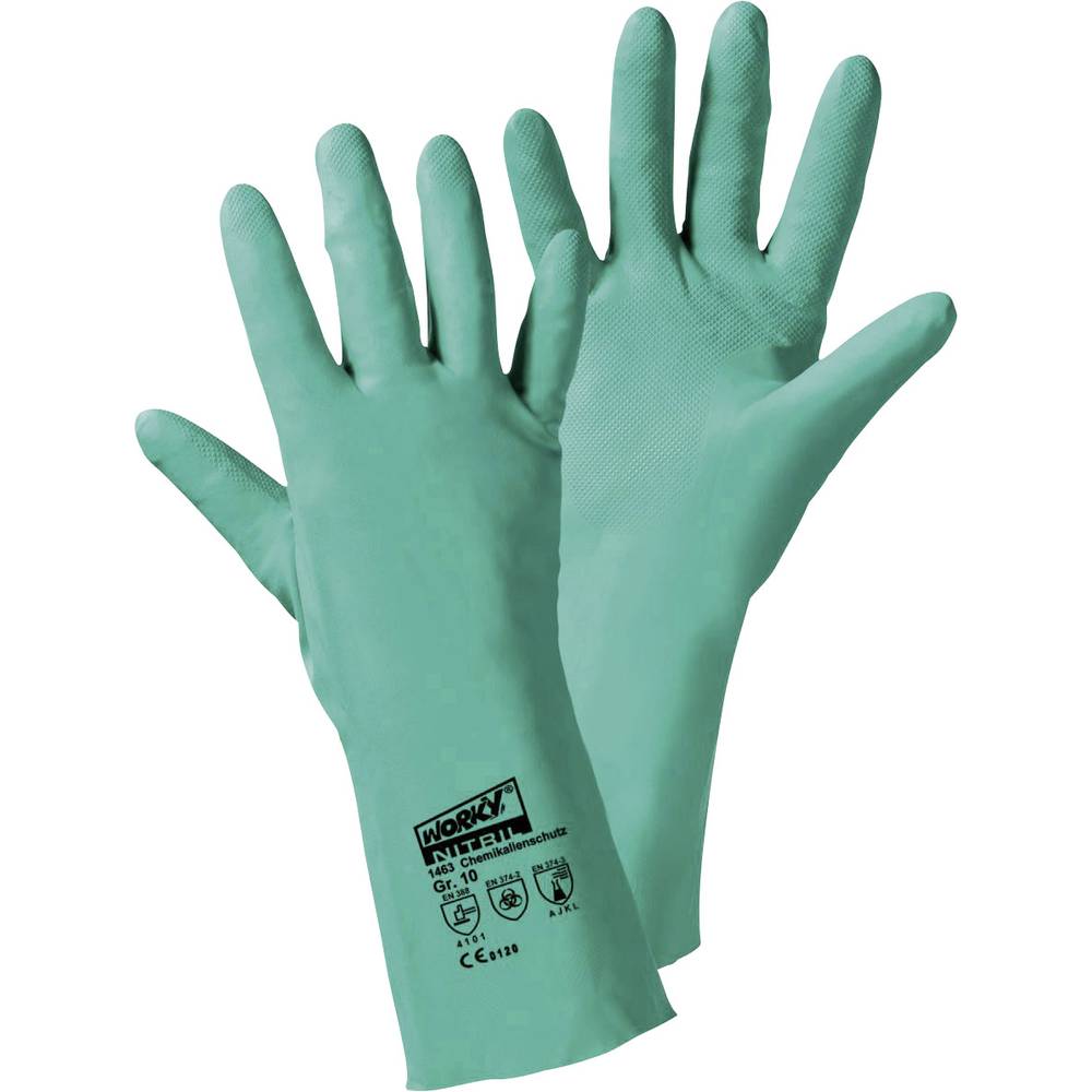 L+D 1463-8 Kemi nitril rukavice pro manipulaci s chemikáliemi Velikost rukavic: 8, M EN 420:2003+A1:2009, EN 374-5:2016,