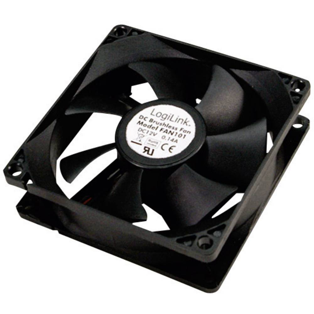 LogiLink FAN101 PC větrák s krytem černá (š x v x h) 80 x 80 x 25 mm