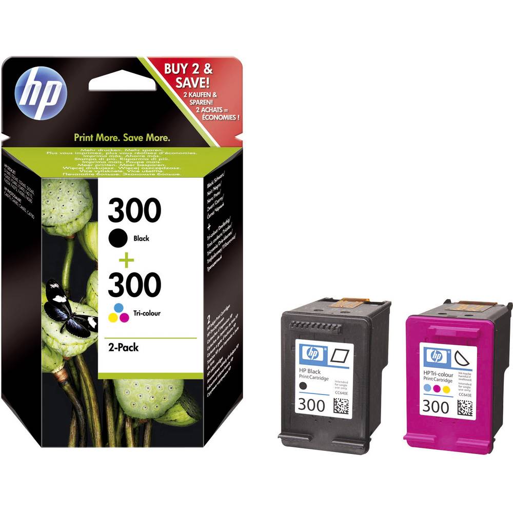 HP 300 Inkoustová kazeta kombinované balení originál černá, azurová, purppurová, žlutá CN637EE sada náplní do tiskárny