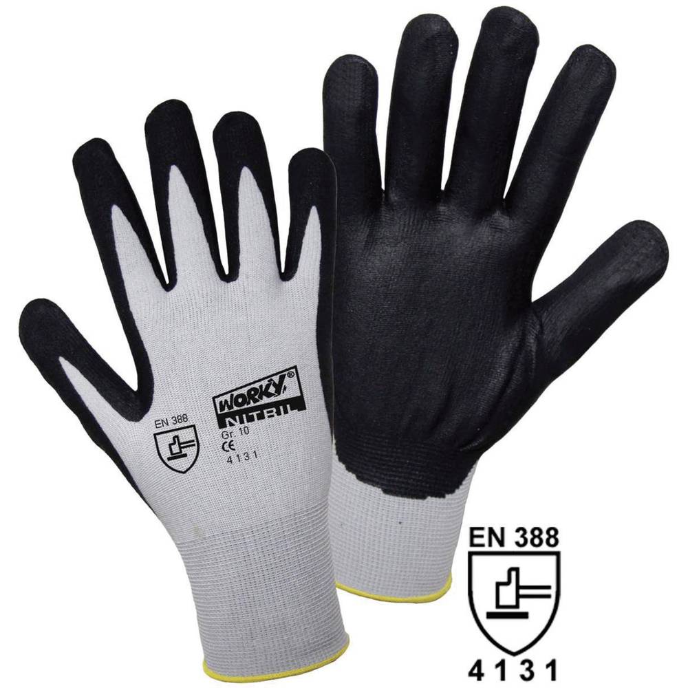 L+D worky FOAM Nylon NITRILE 1158-7 nylon pracovní rukavice Velikost rukavic: 7, S EN 388 CAT II 1 pár