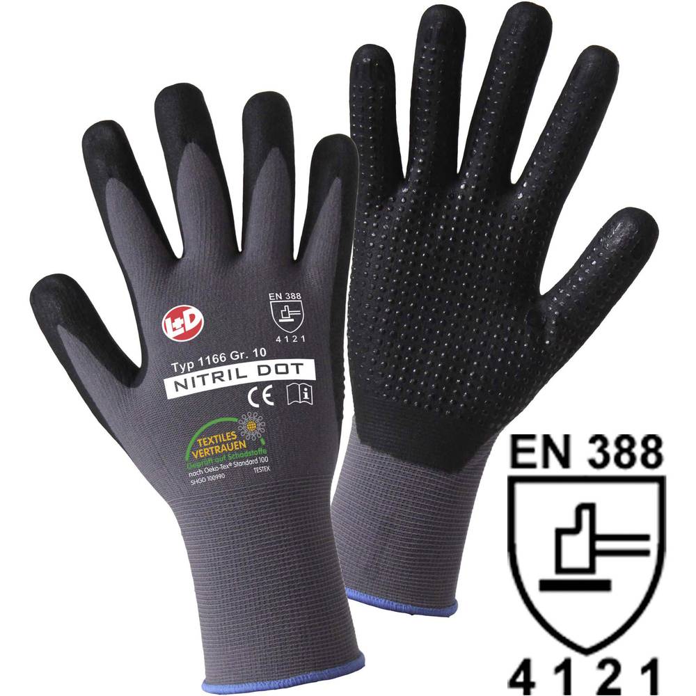 L+D NITRIL DOT 1166-8 polyamid pracovní rukavice Velikost rukavic: 8, M EN 388 CAT II 1 pár