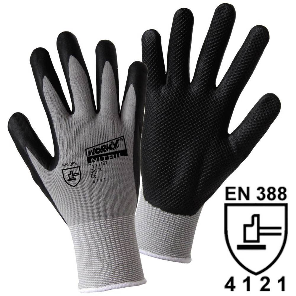 L+D worky NITRIL GRID 1167-8 nylon pracovní rukavice Velikost rukavic: 8, M CAT II 1 pár