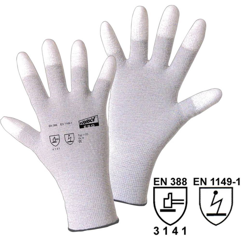 L+D worky ESD TIP 1170-8 nylon pracovní rukavice Velikost rukavic: 8, M EN 388, EN 511 CAT II 1 pár