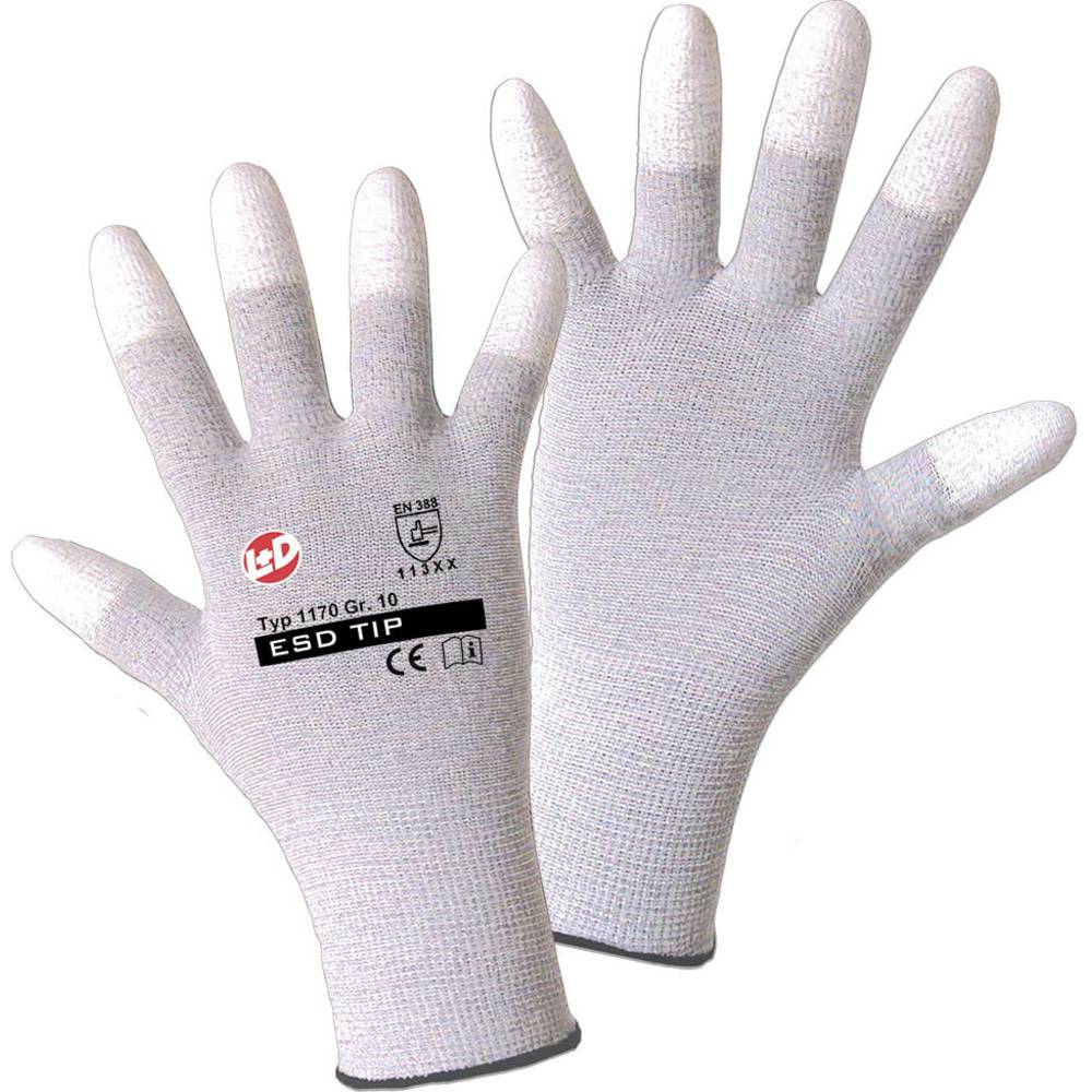 L+D worky ESD TIP 1170-9 nylon pracovní rukavice Velikost rukavic: 9, L EN 388:2016 CAT II 1 pár