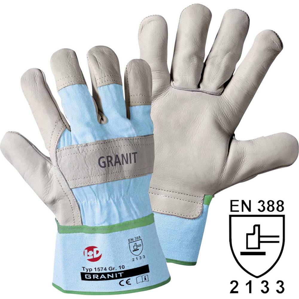 L+D worky Granit 1574-11 hovězí lícovaná useň pracovní rukavice Velikost rukavic: 11, XXL EN 388:2016 CAT II 1 pár