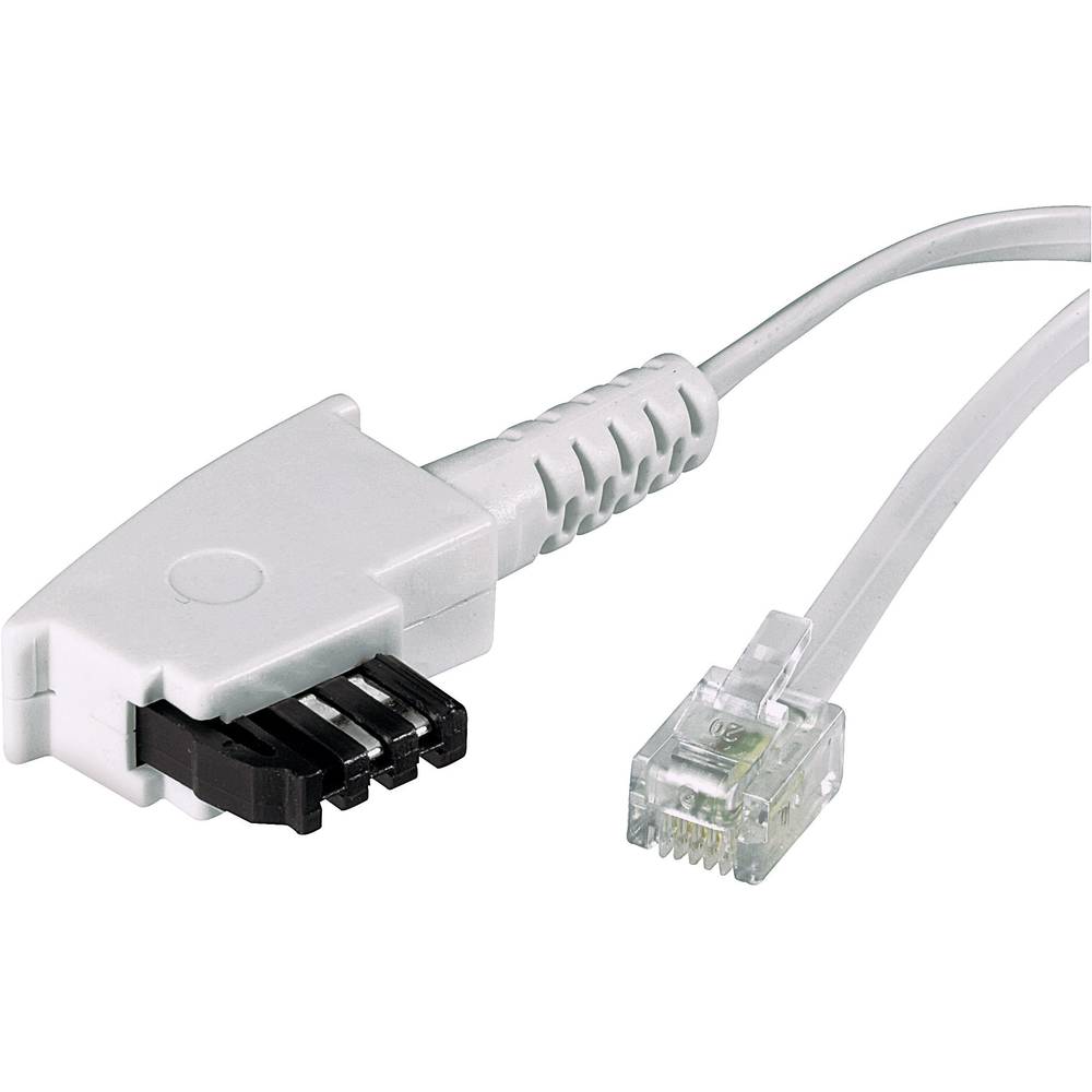 Basetech telefonní kabel [1x telefonní zástrčka TAE-F - 1x RJ11 zástrčka 6p4c] 15.00 m bílá