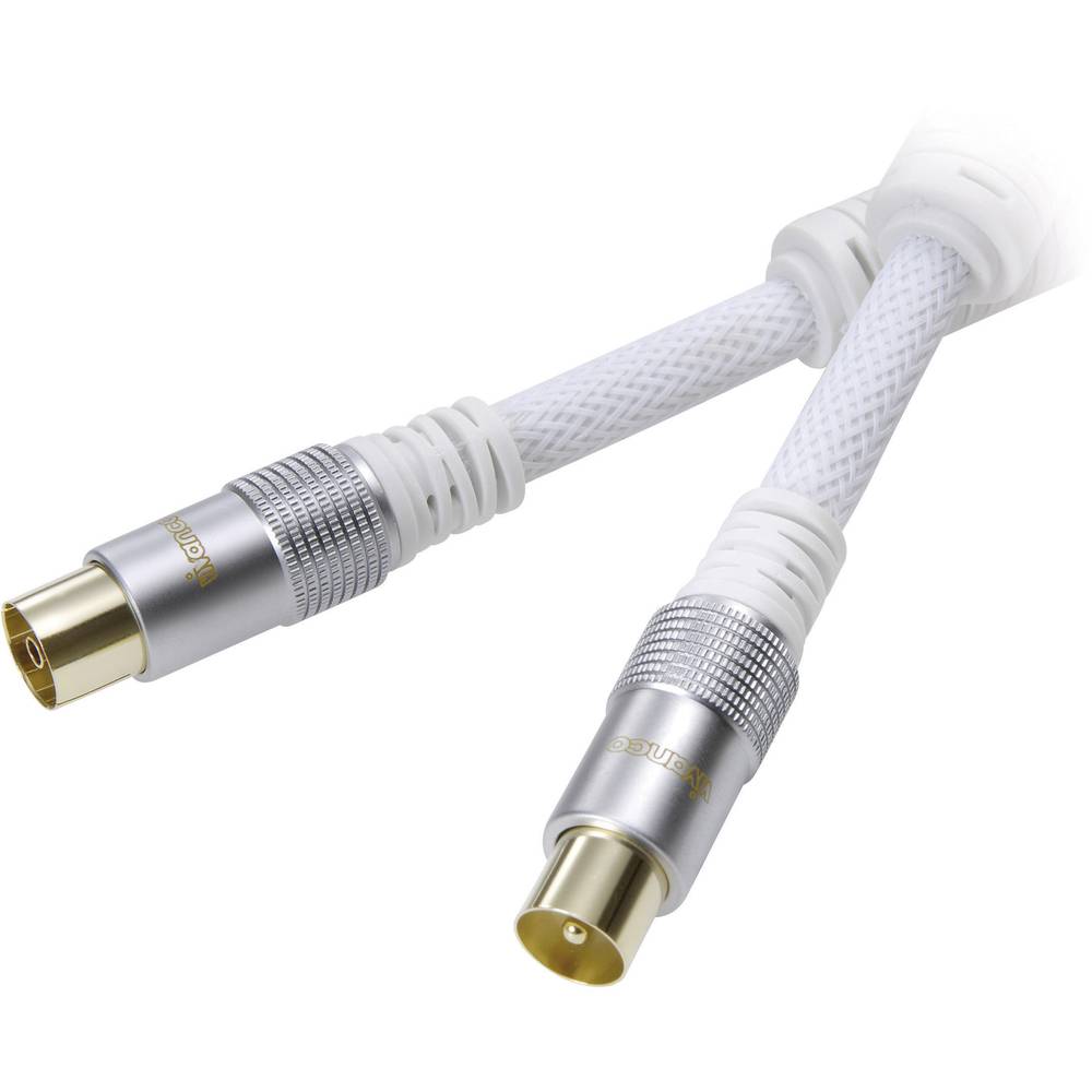 Vivanco antény kabel [1x anténní zástrčka 75 Ω - 1x anténní zásuvka 75 Ω] 1.50 m 110 dB pozlacené kontakty, s feritovým
