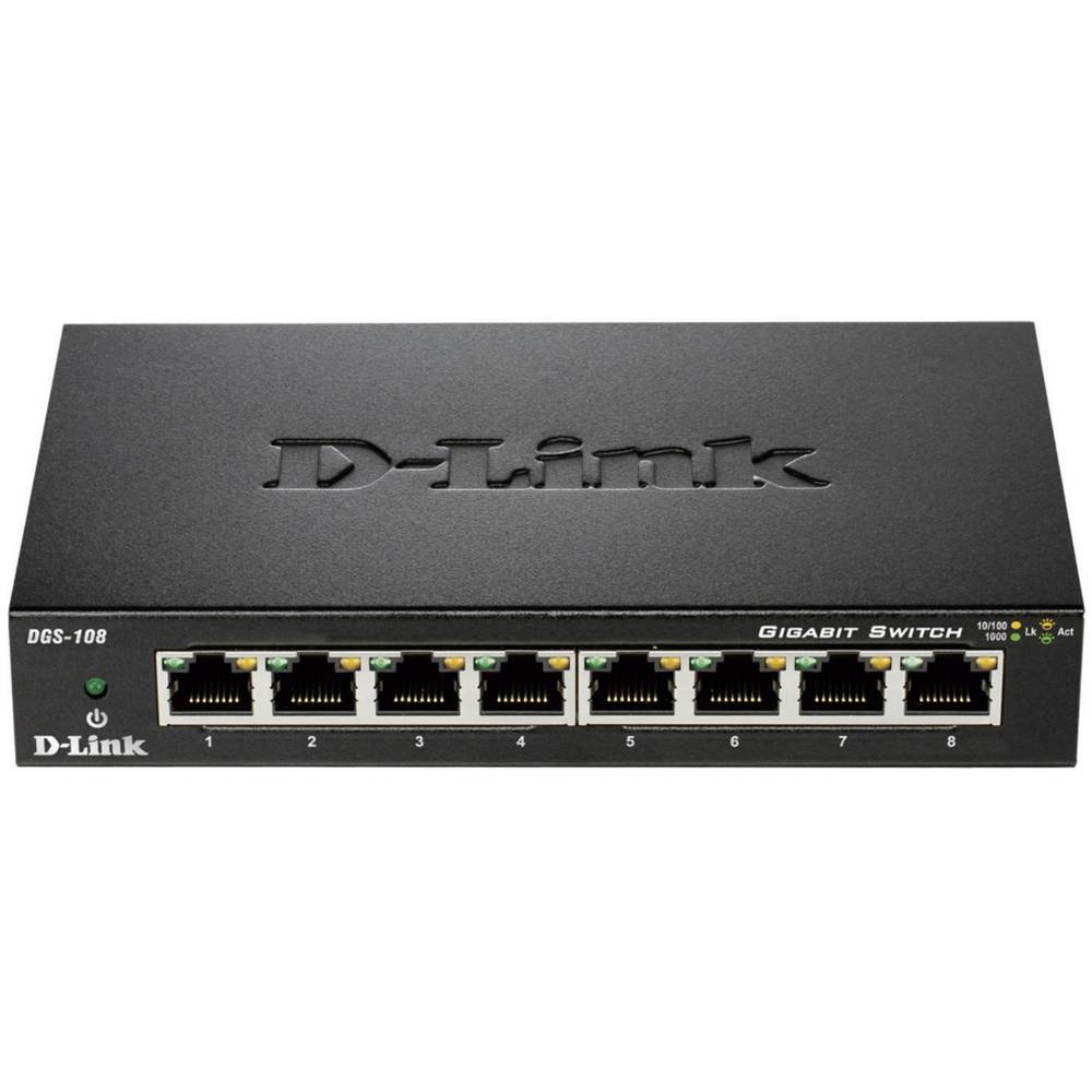 D-Link DGS-108 síťový switch, 8 portů, 1 GBit/s