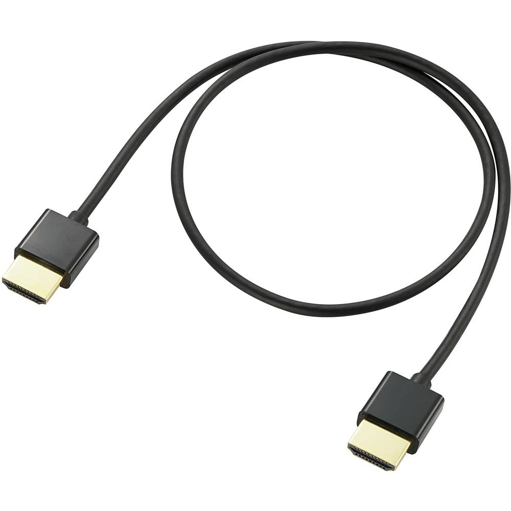 SpeaKa Professional HDMI kabel Zástrčka HDMI-A, Zástrčka HDMI-A 0.50 m černá SP-9070576 Audio Return Channel, pozlacené