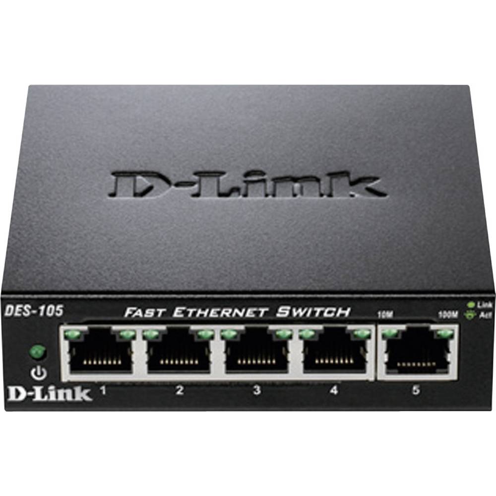 D-Link DES-105 síťový switch, 5 portů, 100 MBit/s