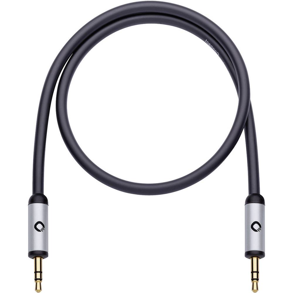 jack audio kabel [1x jack zástrčka 3,5 mm - 1x jack zástrčka 3,5 mm] 5.00 m černá pozlacené kontakty Oehlbach i-Connect