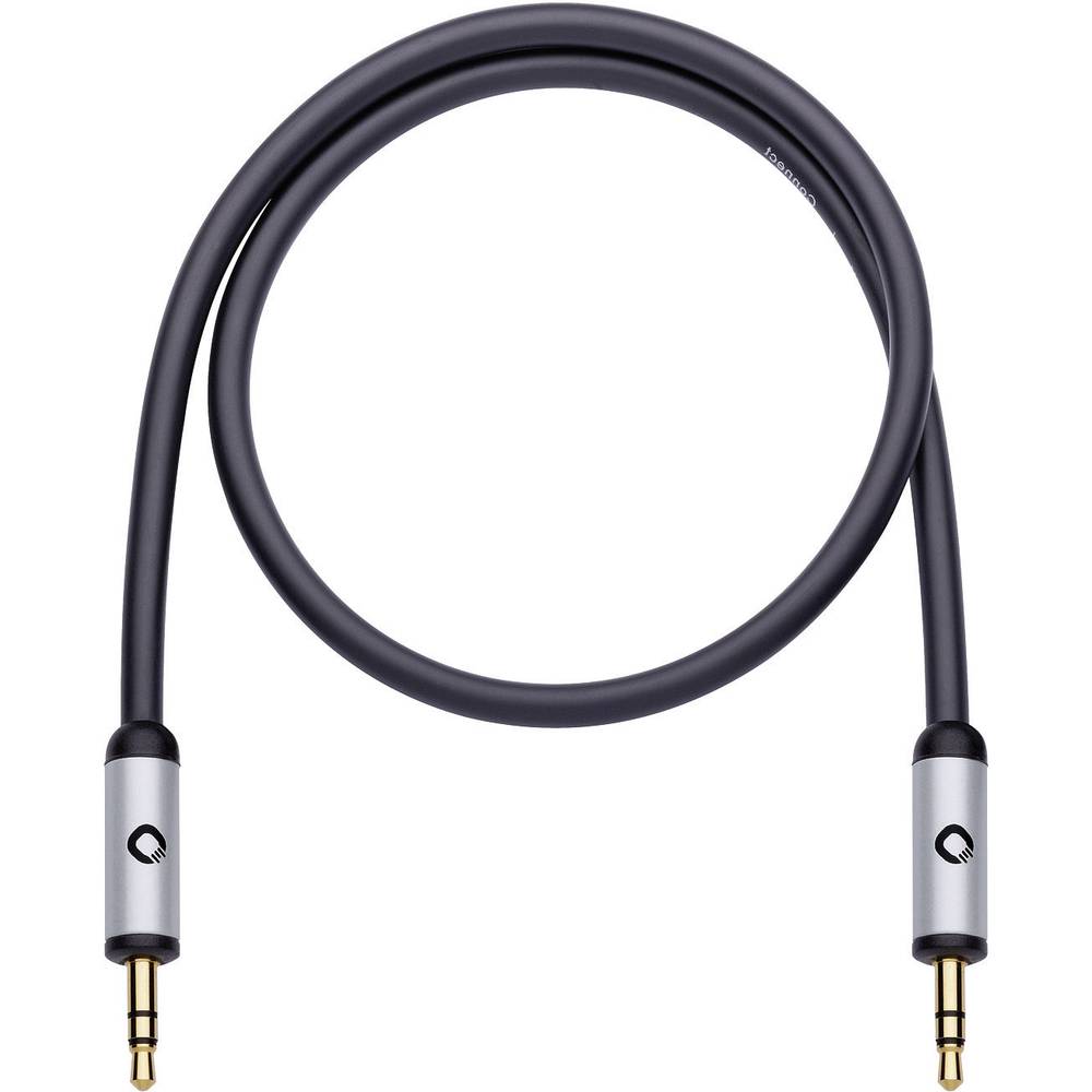 jack audio kabel [1x jack zástrčka 3,5 mm - 1x jack zástrčka 3,5 mm] 1.50 m černá pozlacené kontakty Oehlbach i-Connect