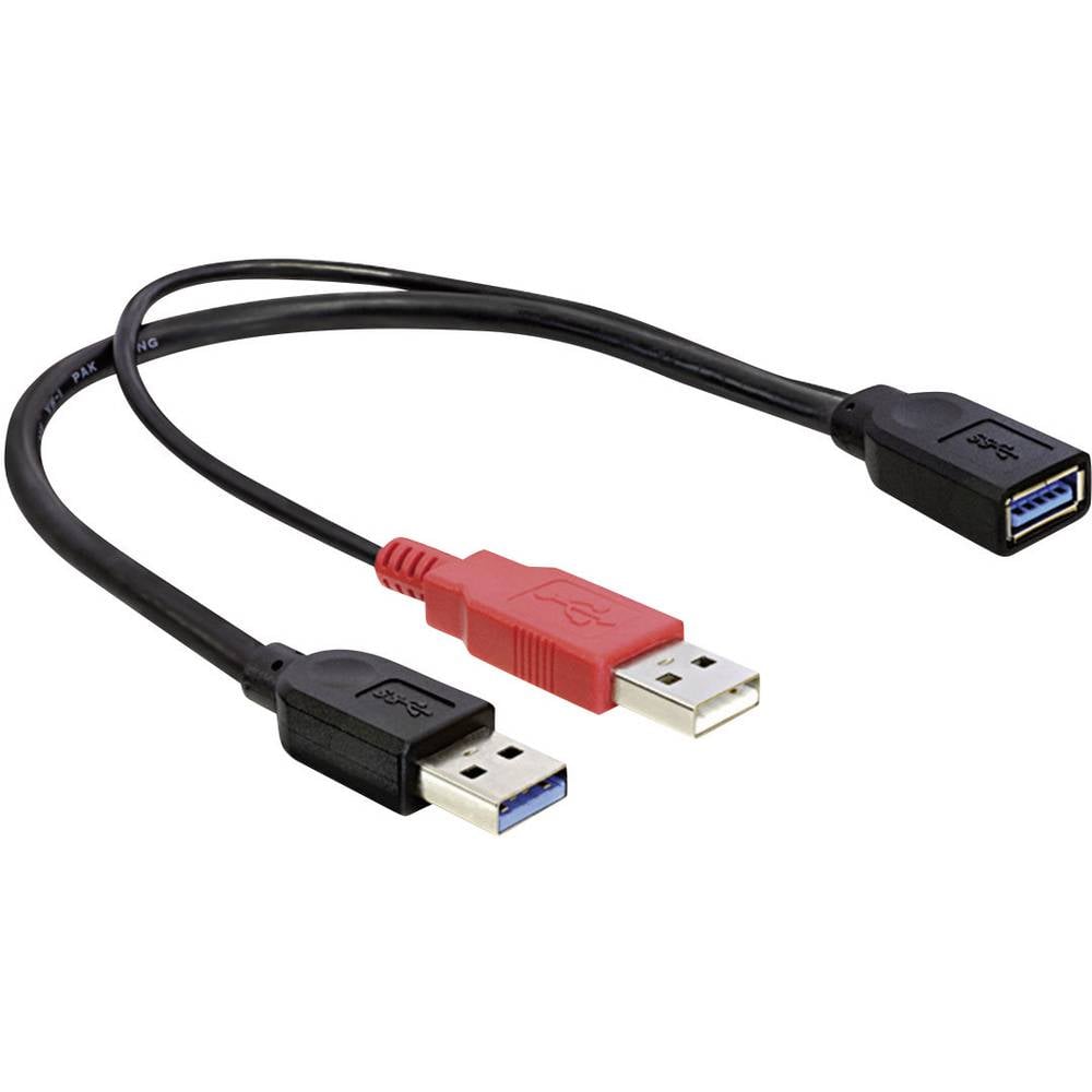 Delock USB kabel USB 3.2 Gen1 (USB 3.0 / USB 3.1 Gen1) USB-A zástrčka, USB-A zásuvka 0.30 m černá pozlacené kontakty, UL