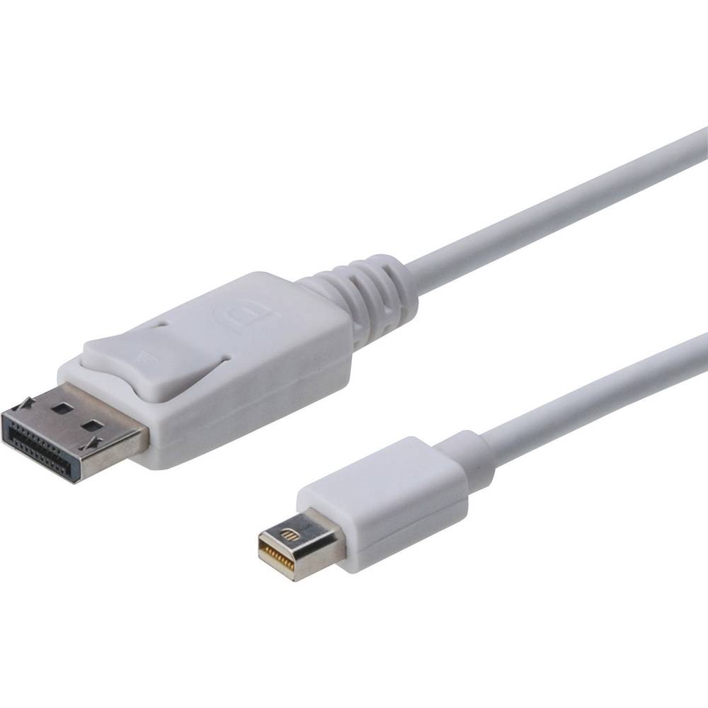 Digitus Mini-DisplayPort / DisplayPort kabelový adaptér Mini DisplayPort konektory, Konektor DisplayPort 1.00 m bílá AK-