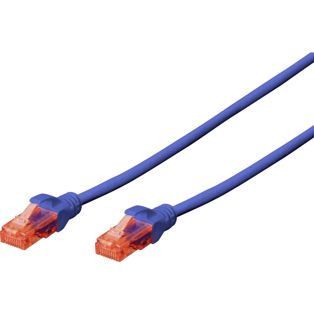 Digitus DK-1617-100/B RJ45 síťové kabely, propojovací kabely CAT 6 U/UTP 10.00 m modrá bez halogenů 1 ks