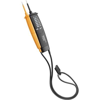 Spændingsprøver med sort kabinet og orange detaljer, egnet til måling af forskellige spændingsniveauer.