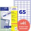 Avery-Zweckform 6121 Universelle etiketter 38 x 21.2 mm Papir Hvid 1950 stk Permanent vedhæftningsevne Inkjetprinter, Laserprinter, Farvelaserprinter, Kopimaskine, Farvekopimaskine, Håndskrift