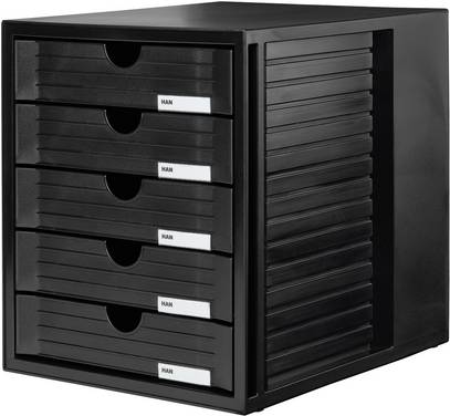 HAN Systembox 1450-13 Skuffeboks Sort A4 , C4 Antal skuffer: 5