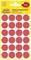 Etiketpakke med røde markeringsprikker fra Avery Zweckform, 96 stk., Ø 18 mm, med sikker klæbekraft.