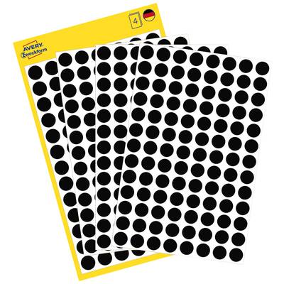 Avery-Zweckform 3009 Etiketter Ø 8 mm Papir Sort 416 stk Permanent vedhæftningsevne Markeringspunkter etiketter